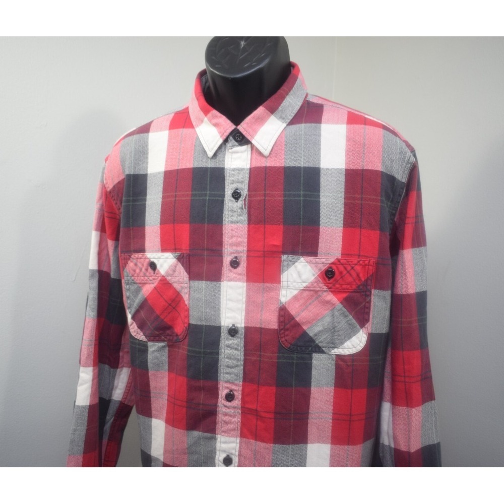J.CREW Sporting Goods Flannel Shirt Plaid‎ Long Sleeve Button Up Mens Size XL